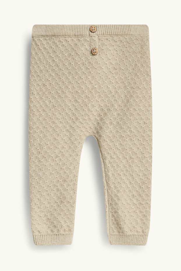 Unisex - Baby-Strick-Leggings - strukturiert - hellbraun
