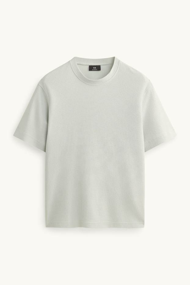 Herren - T-Shirt - Relaxed Fit - strukturiert - mintgrün