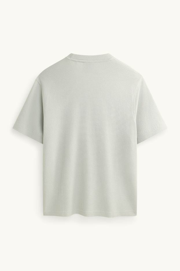 Herren - T-Shirt - Relaxed Fit - strukturiert - mintgrün