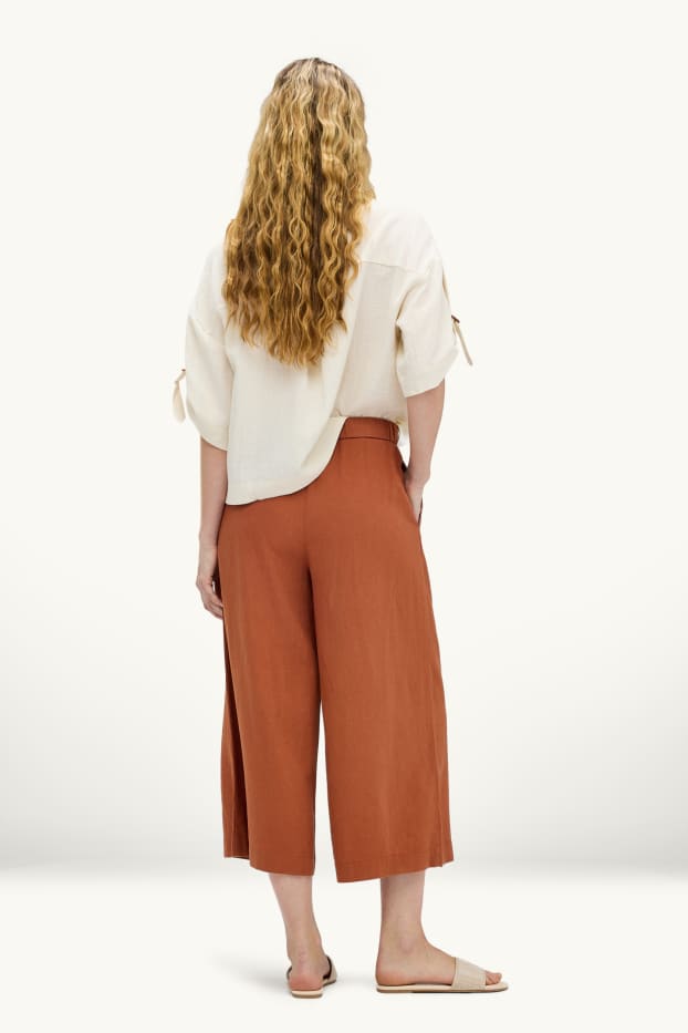 Damen - Culotte - Mid Waist - Wide Leg - terracotta