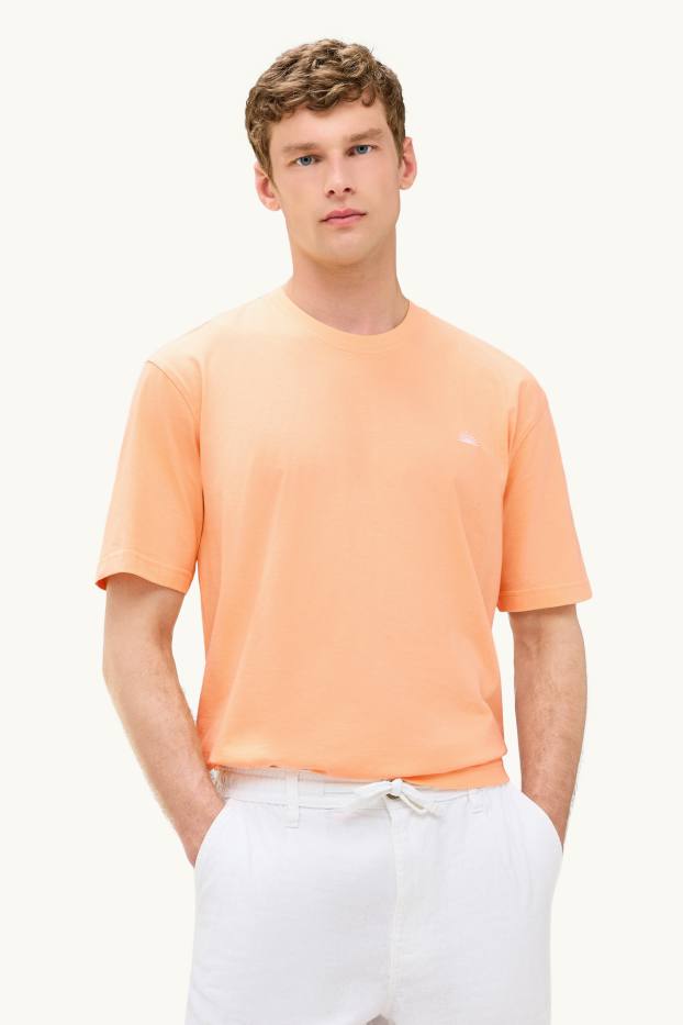 Hommes - T-shirt - relaxed fit - corail