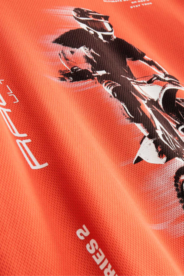 Children Boys - Motorbike - short sleeve T-shirt - orange