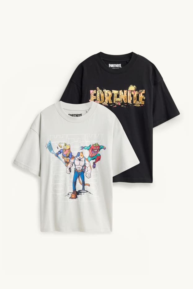 Copii - Băieți - Multipack 2 buc. - Fortnite - tricou cu mânecă scurtă - negru / gri