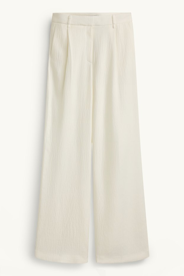 Femmes - Pantalon de bureau - high waist - regular fit - blanc crème