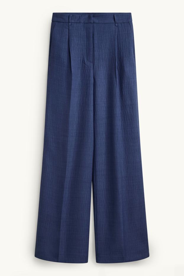 Femmes - Pantalon de bureau - high waist - regular fit - bleu foncé
