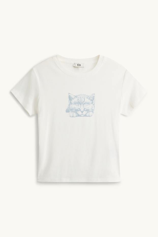 Dona - Samarreta de màniga curta - slim fit - blanc