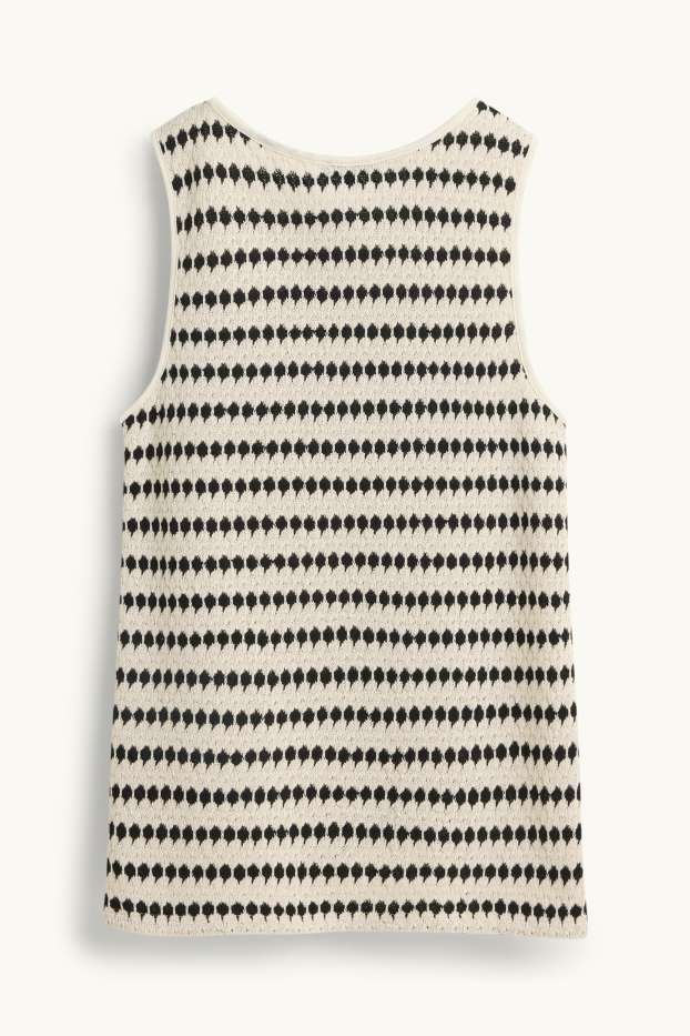 Dames - Topje - wit / zwart