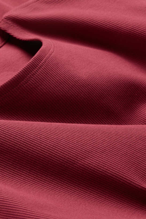 Dámské - Bodycon šaty - jemně žebrované - červená