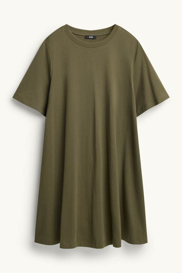 Damen - T-Shirt-Kleid - Straight Fit - khaki