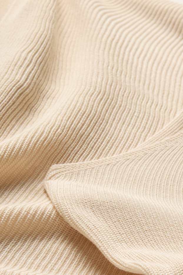 Dámské - Svetr - žebrovaný - béžová