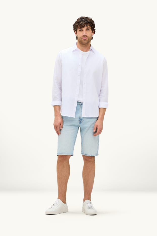 Heren - Bermuda van spijkerstof - jeanslichtblauw