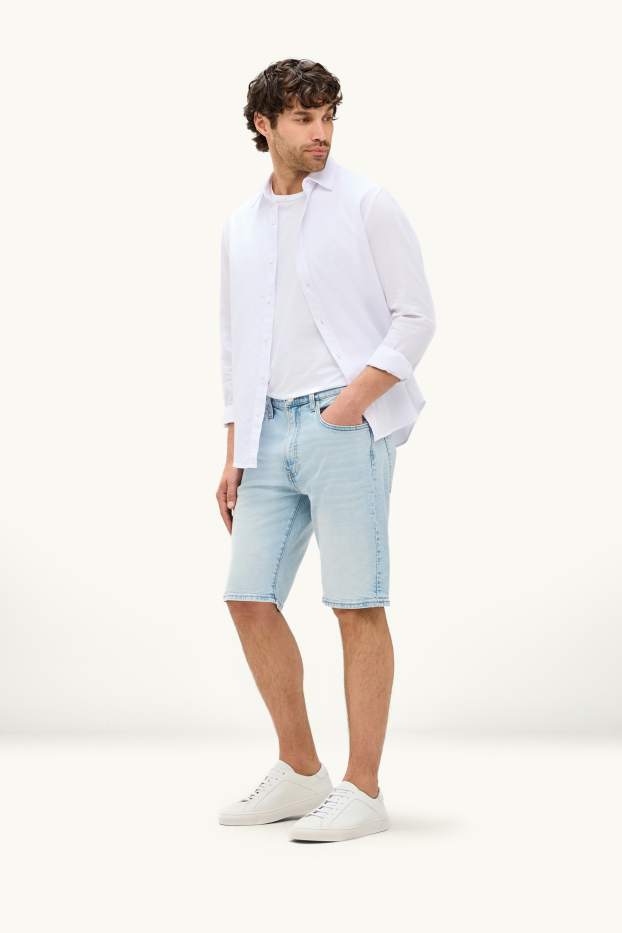 Heren - Bermuda van spijkerstof - jeanslichtblauw