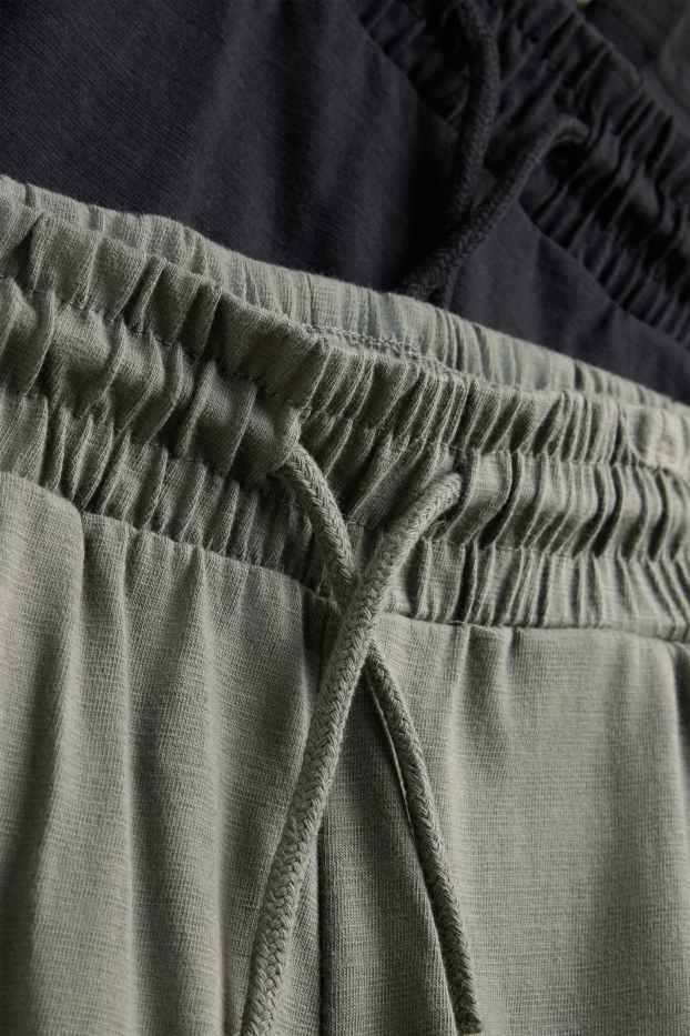 Copii - Băieți - Multipack 2 perechi - pantaloni scurți trening - verde închis / negru