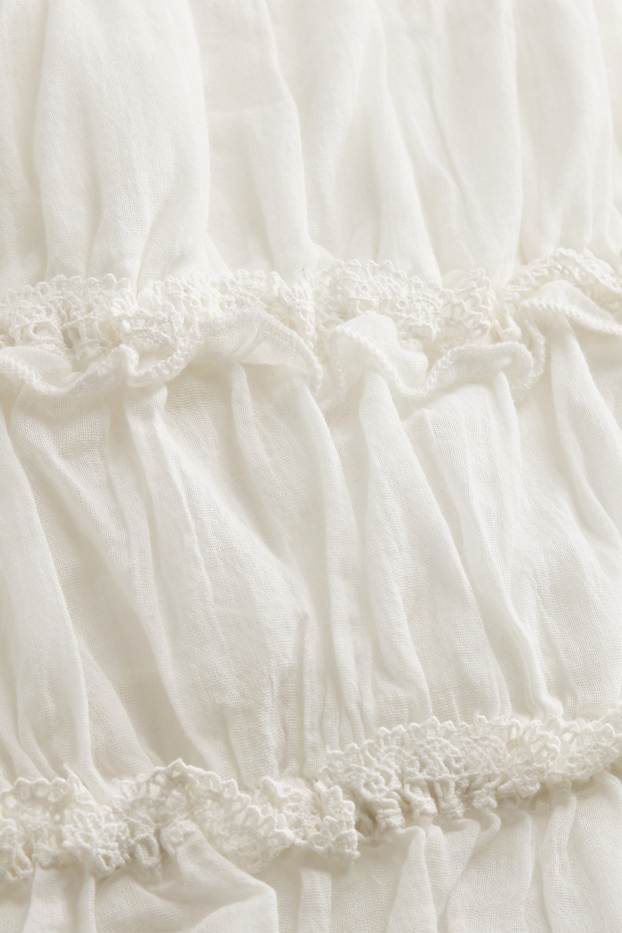 Dona - Samarreta sense mànigues crop - texturada - blanc