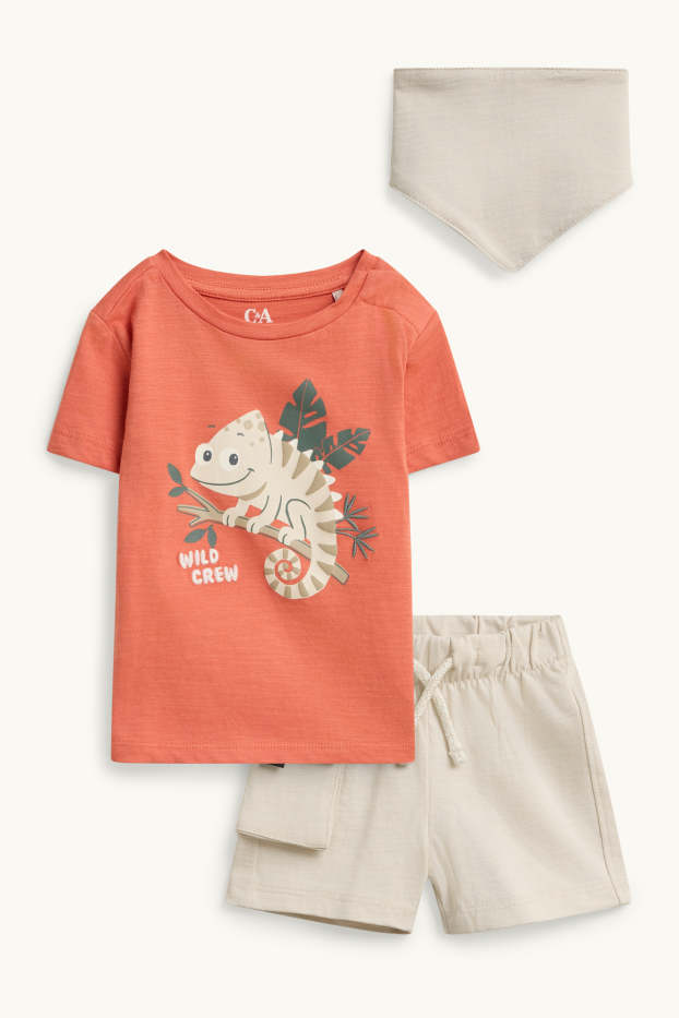 Baby Buben - Chamäleon - Baby-Outfit - 3 teilig - orange / beige