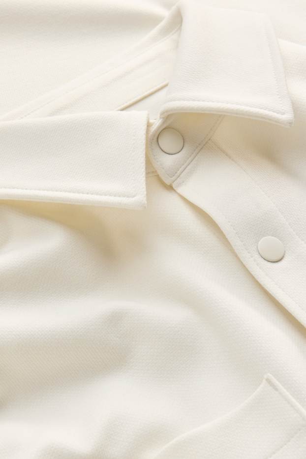 Men - Shirt - relaxed fit - kent collar - textured - white