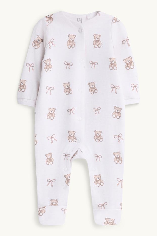 Bébés filles - Teddy bear - pyjama bébé - blanc crème