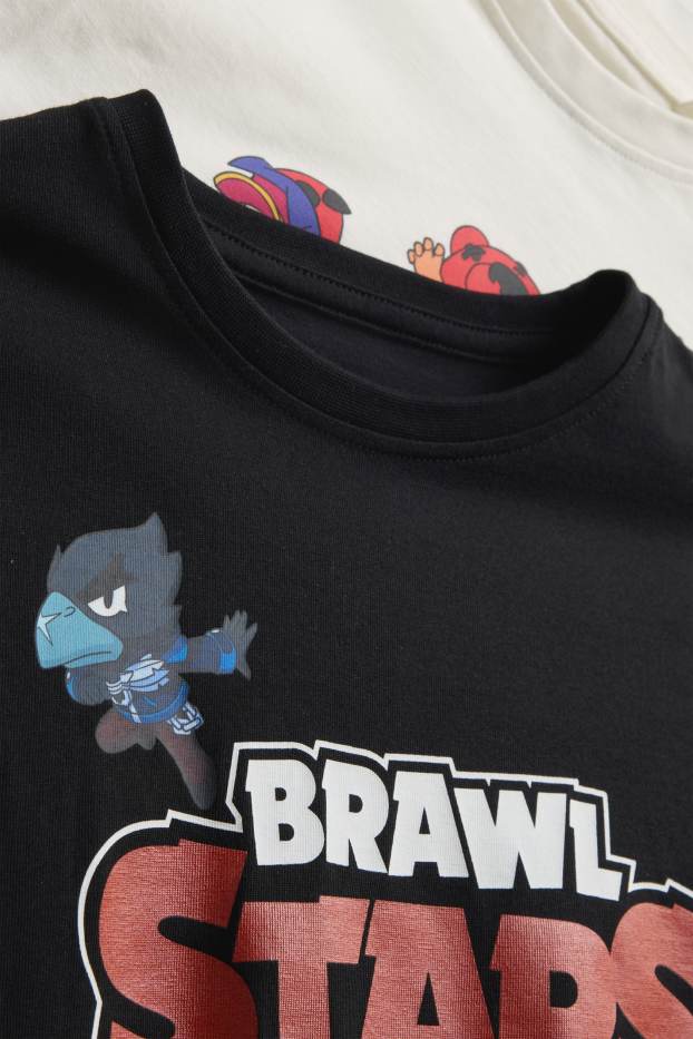 Kinder Buben - Multipack 2er - Brawl Stars - Kurzarmshirt - schwarz