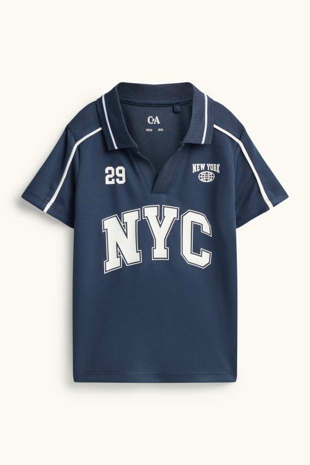 Kinder Buben - NYC - Kurzarmshirt - dunkelblau