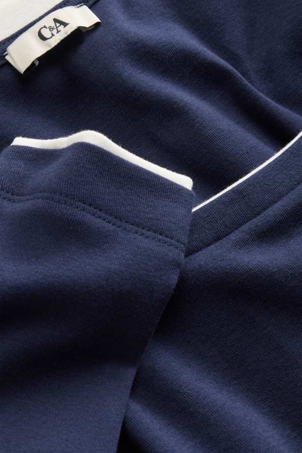 Women - Long sleeve top - slim fit - 2-in-1 look - dark blue