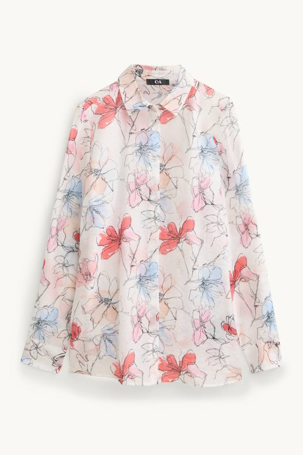 Dona - Brusa - de flors - blanc