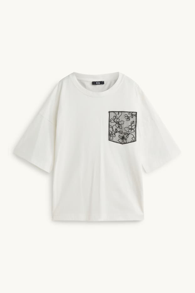 Dames - T-shirt - relaxed fit - wit