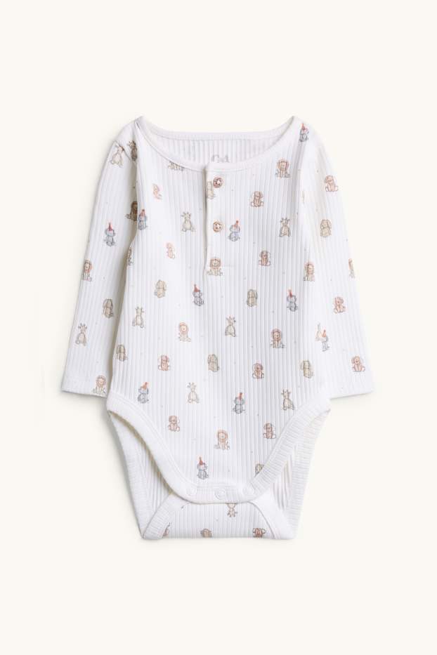 Unisex - Wilde dieren - rompertje - wit