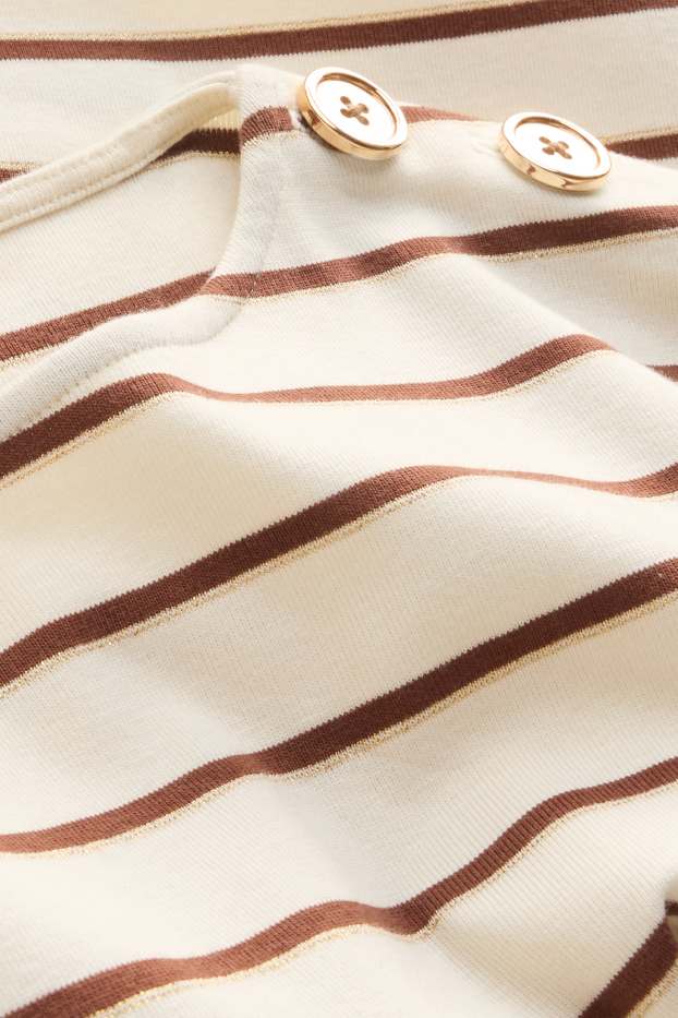 Enfants filles - Haut à manches longues - à rayures - marron / blanc crème