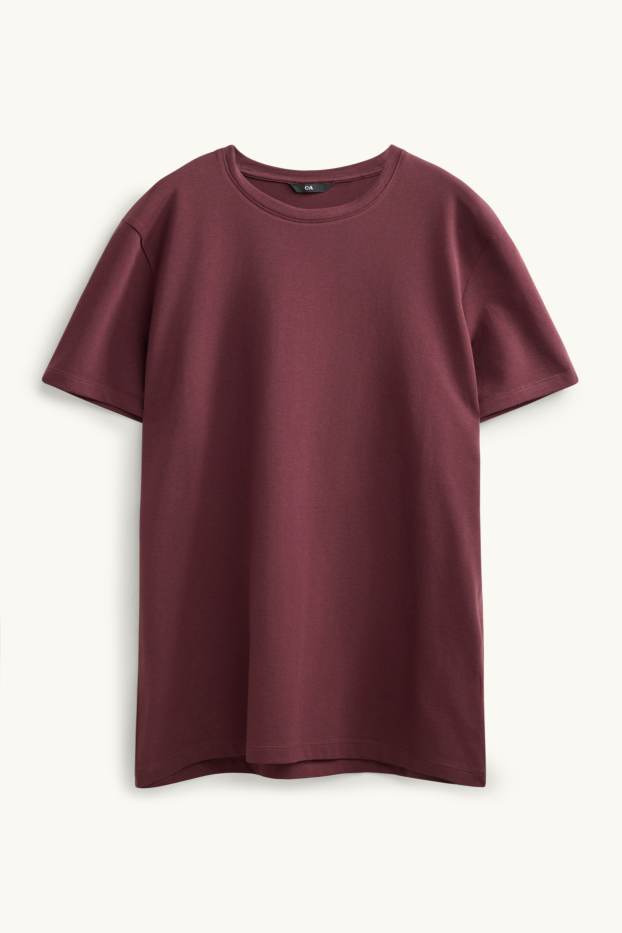 Hombre - Camiseta - slim fit - burdeos