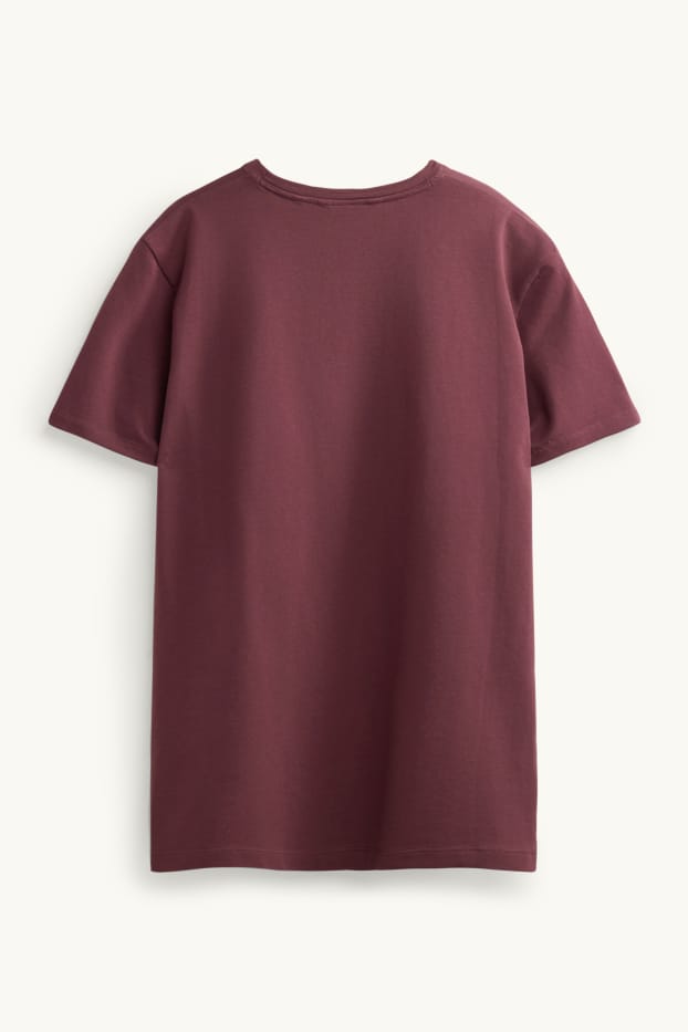 Hombre - Camiseta - slim fit - burdeos