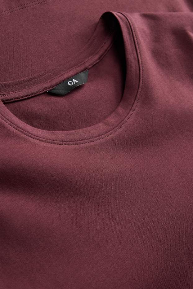Hombre - Camiseta - slim fit - burdeos