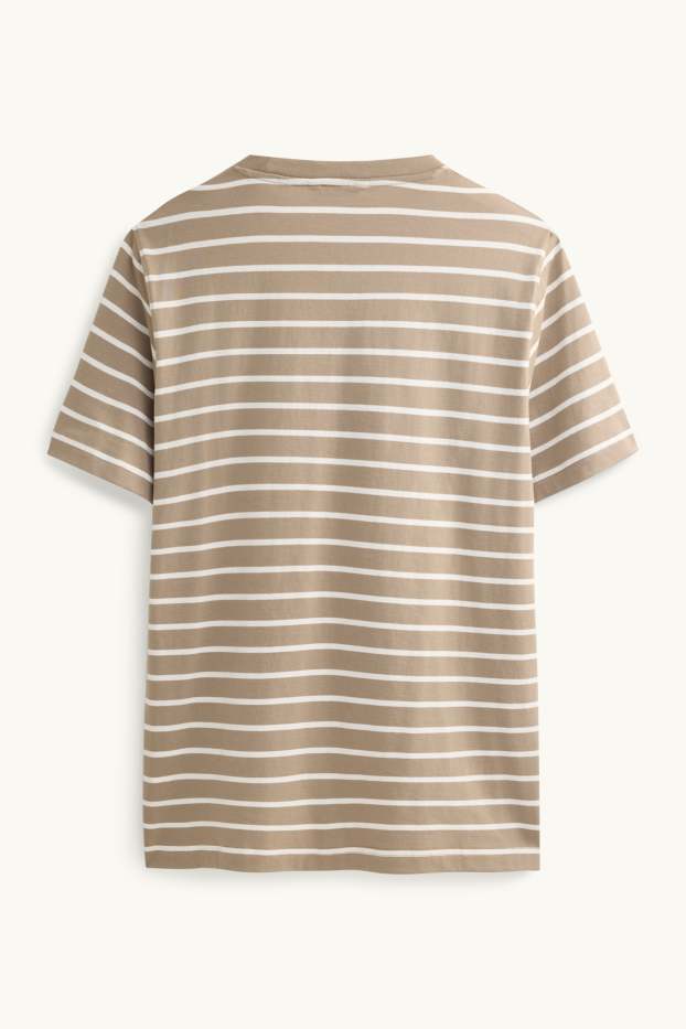 Herren - T-Shirt - Regular Fit - gestreift - beige