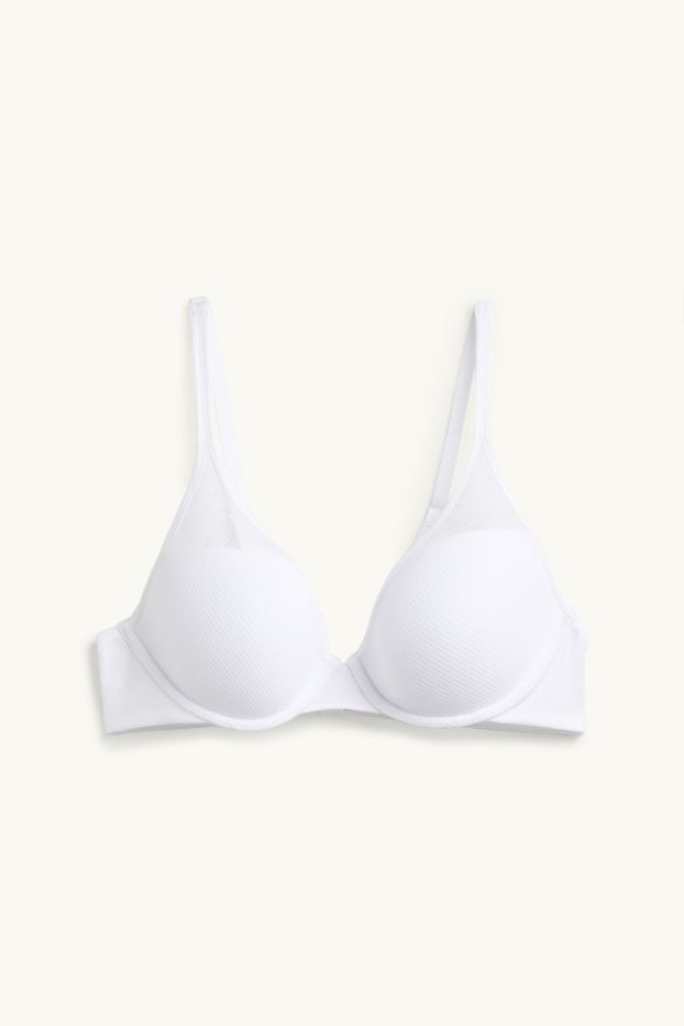 Dames - BH met beugels - PLUNGE - voorgevormd - wit