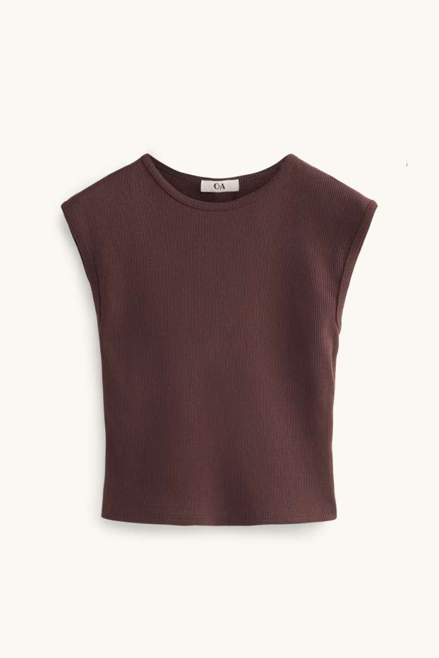 Femei - Top crop - reiat - maro