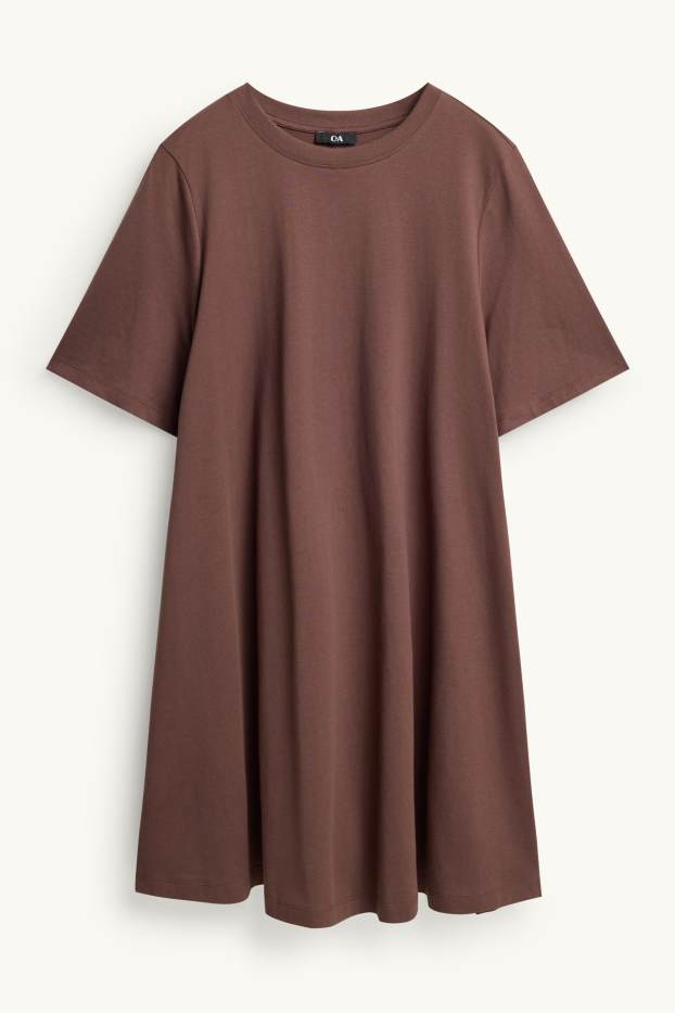 Damen - T-Shirt-Kleid - Straight Fit - braun