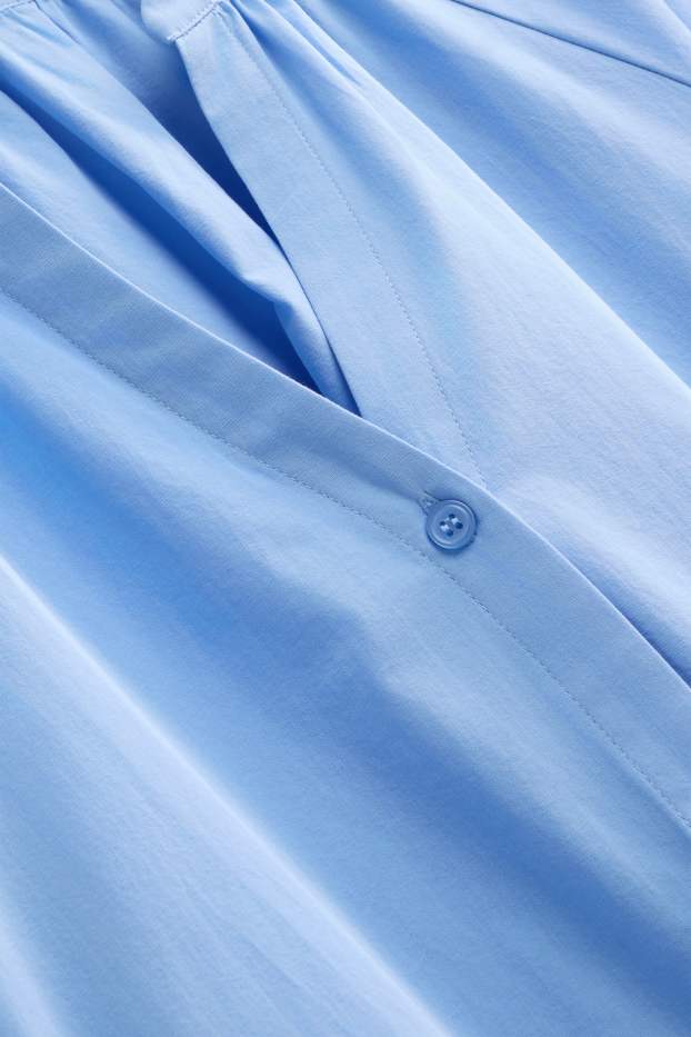 Dames - Blouse met V-hals - blauw