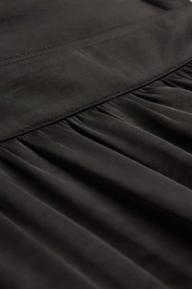 Damen - Stoffhose - Mid Waist - Balloon Fit - schwarz