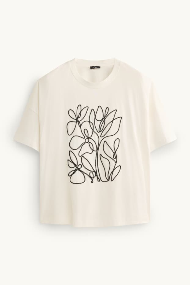 Femmes - T-shirt - relaxed fit - blanc