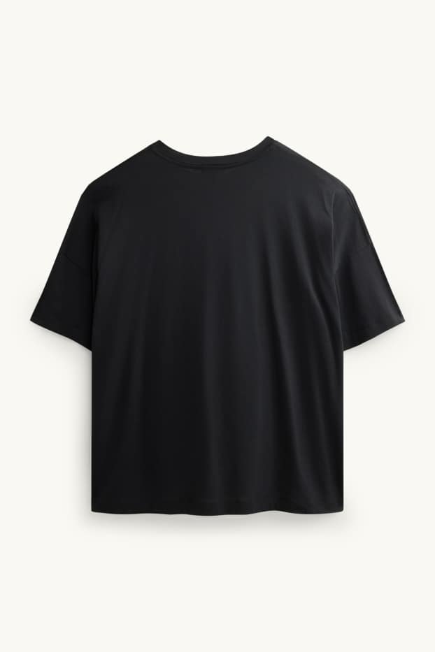 Damen - T-Shirt - Relaxed Fit - schwarz