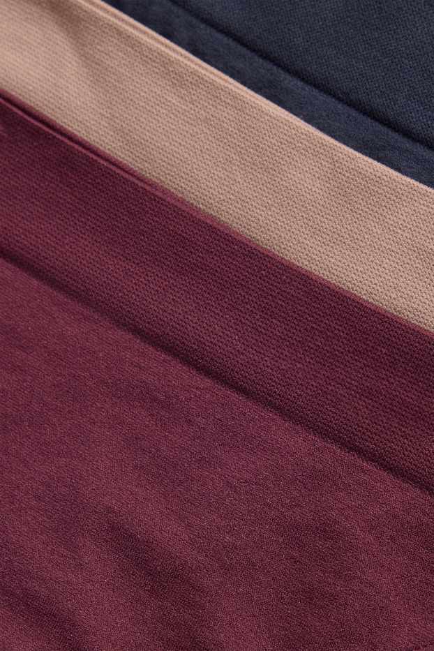 Femmes - Lot de 3 - strings - sans coutures - rouge foncé