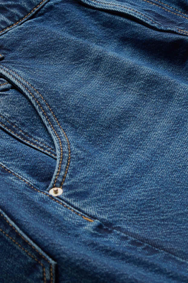 Damen - Jeans-Bermudas - High Waist - dunkeljeansblau