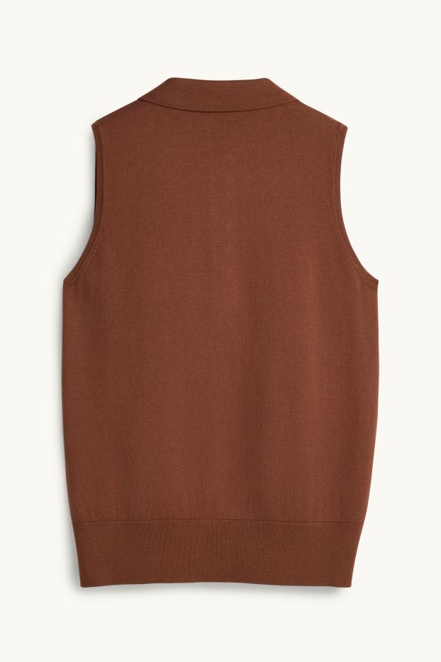 Damen - Strick-Top - dunkelbraun