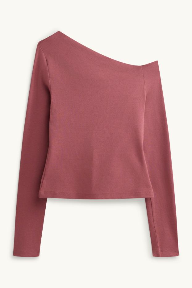 Femmes - Haut à manches longues - slim fit - rouge