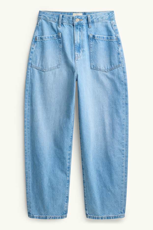 Donna - Barrel jeans - vita alta - jeans azzurro