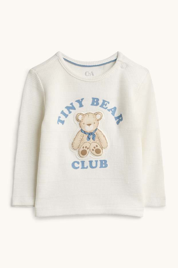 Baby Buben - Teddybär - Erstlingsoutfit- 3 teilig - blau / weiß