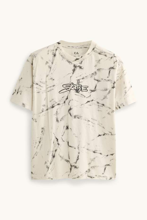 Children Boys - Skate - short sleeve T-shirt - patterned - creme