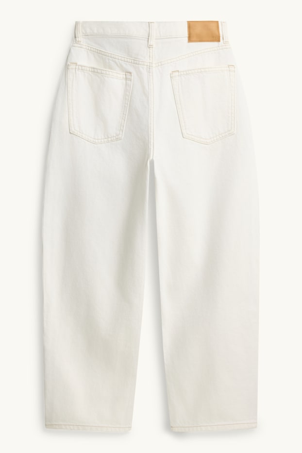 Dámské - Barrel jeans - high waist - bílá
