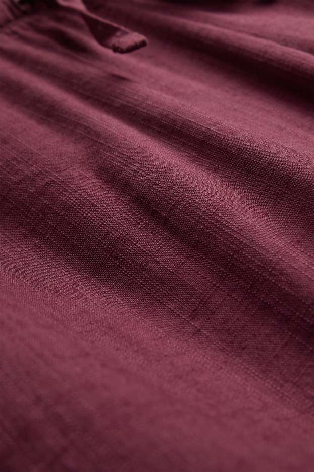 Dames - Pantalon - mid waist - wide leg - bordeaux