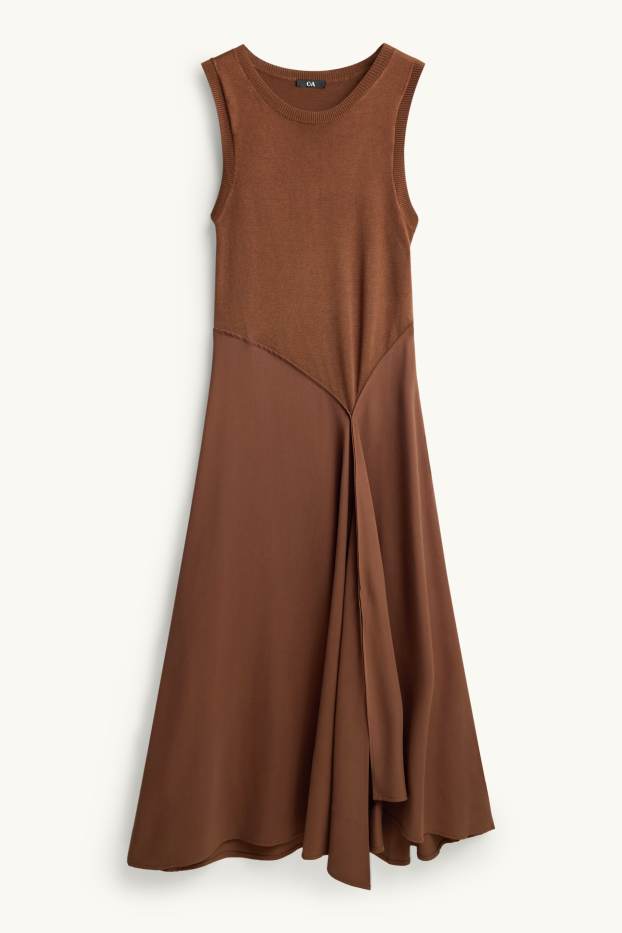 Donna - Vestito fit & flare - misto viscosa - marrone