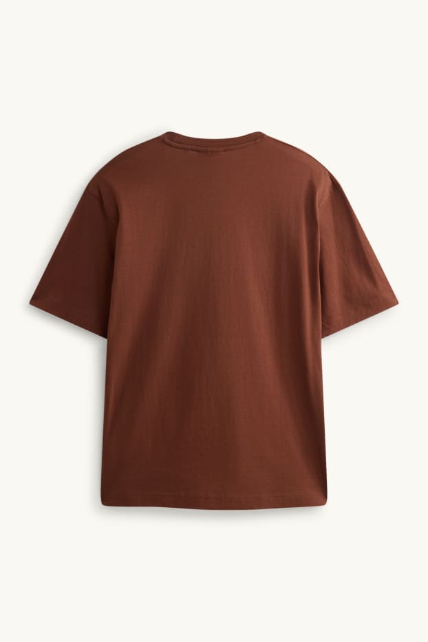 Hommes - T-shirt - relaxed fit - marron